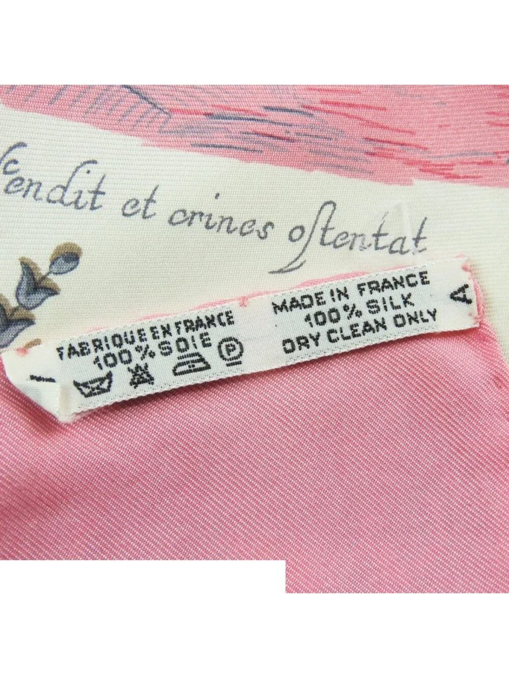 Hermes Carre 90 Courbettes et Cabrioles Silk Scarf Pink White Multicolor
